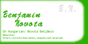 benjamin novota business card