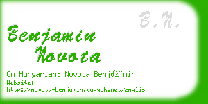 benjamin novota business card